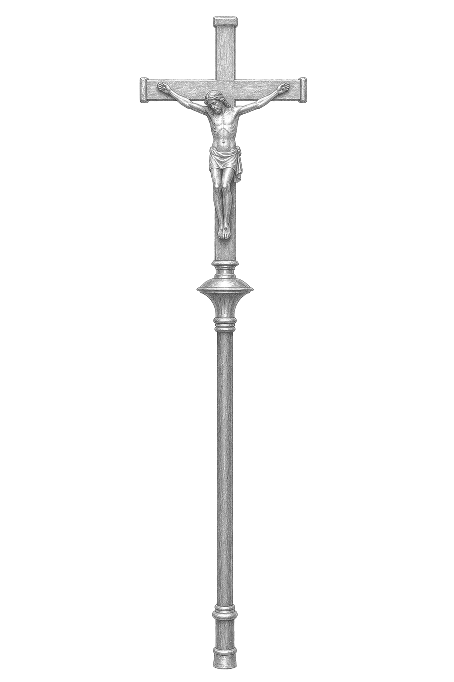 Pencil study: Processional cross