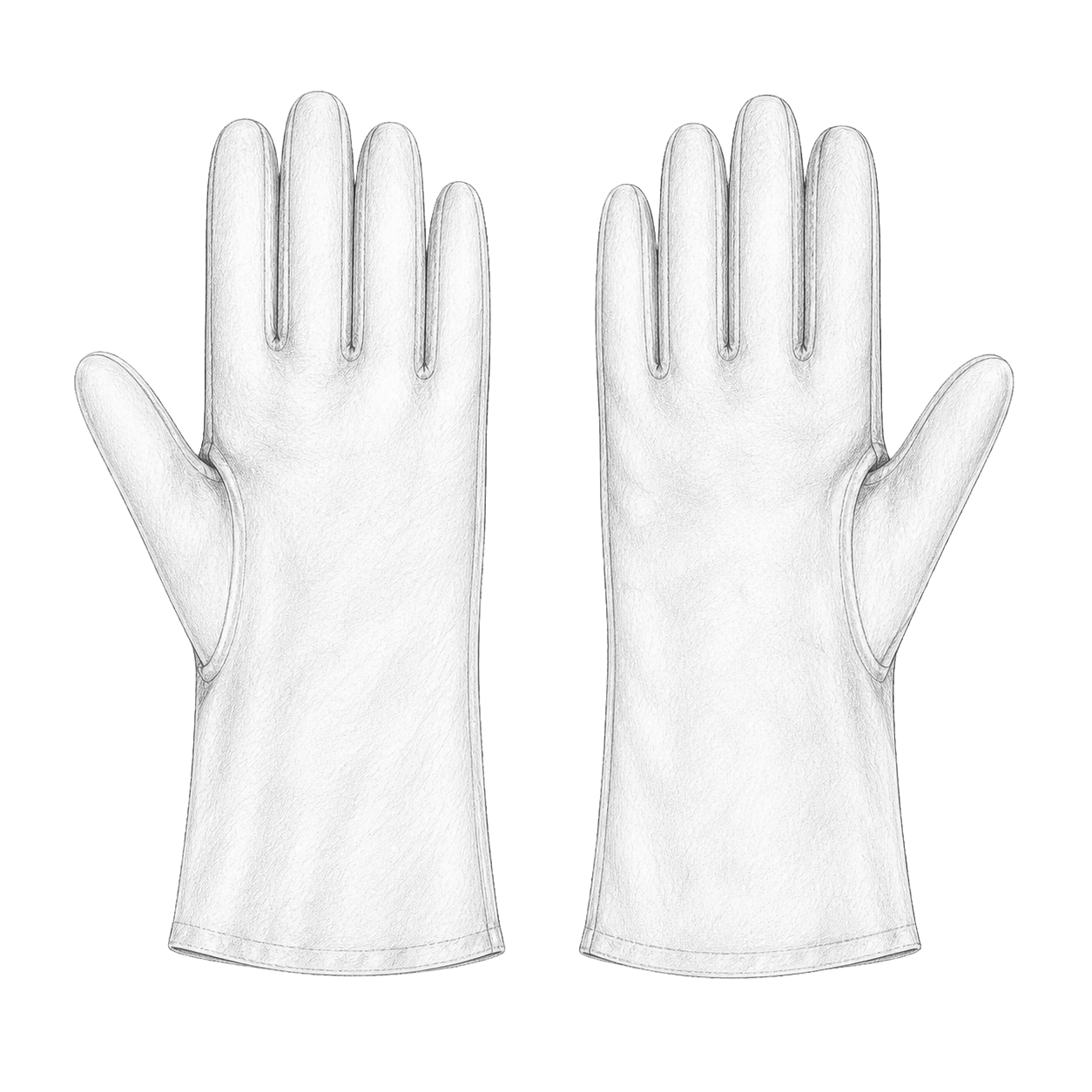 Pencil study: Pontifical gloves